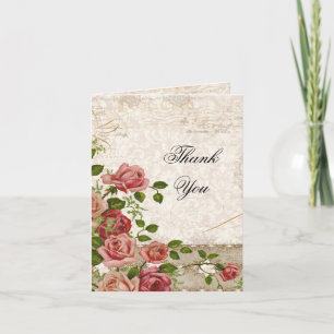 Wedding danken Ihnen Anmerkungs-Karte - Tee-Rose Dankeskarte