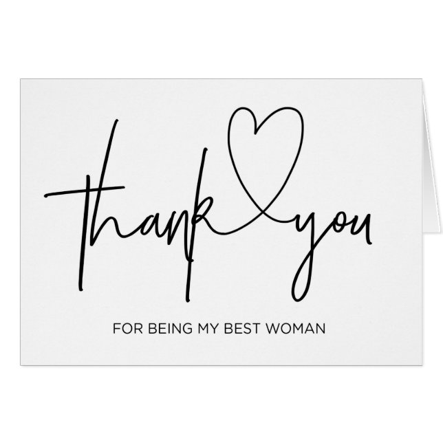 Wedding danken Ihnen, beste Frauen-Karte zu (Vorderseite (Horizontal))