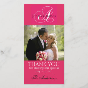 Wedding danken Ihnen die pinkfarbenen Dankeskarte