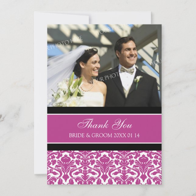 Wedding danken Ihnen Foto-Karten-heißes Dankeskarte (Vorderseite)