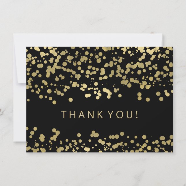 Wedding danken Ihnen, GoldfolieConfetti zu merken Dankeskarte (Vorderseite)