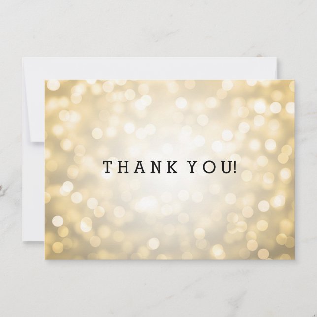 Wedding danken Ihnen, GoldGlitzer-Lichter zu Dankeskarte (Vorderseite)