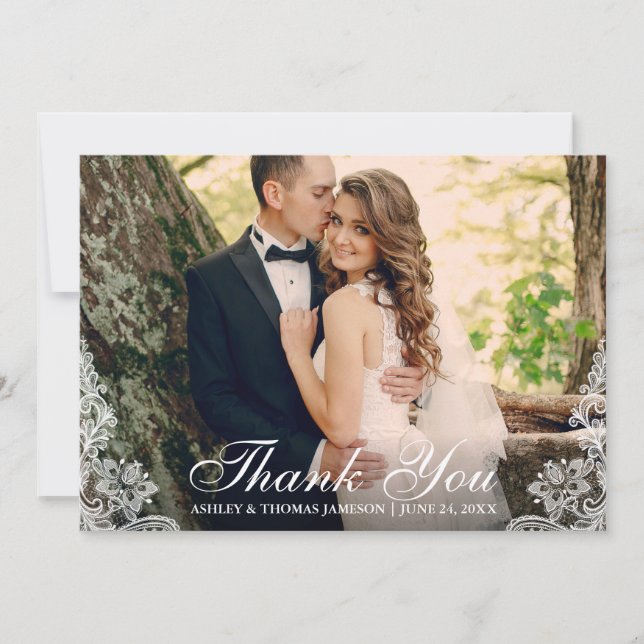 Wedding danken Ihnen, Ordnungs-Paar-Foto euch zu Dankeskarte (Vorderseite)