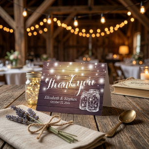 Wedding danken Ihnen rustikale hölzerne Dankeskarte