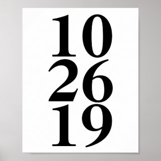 wedding date personalized print poster