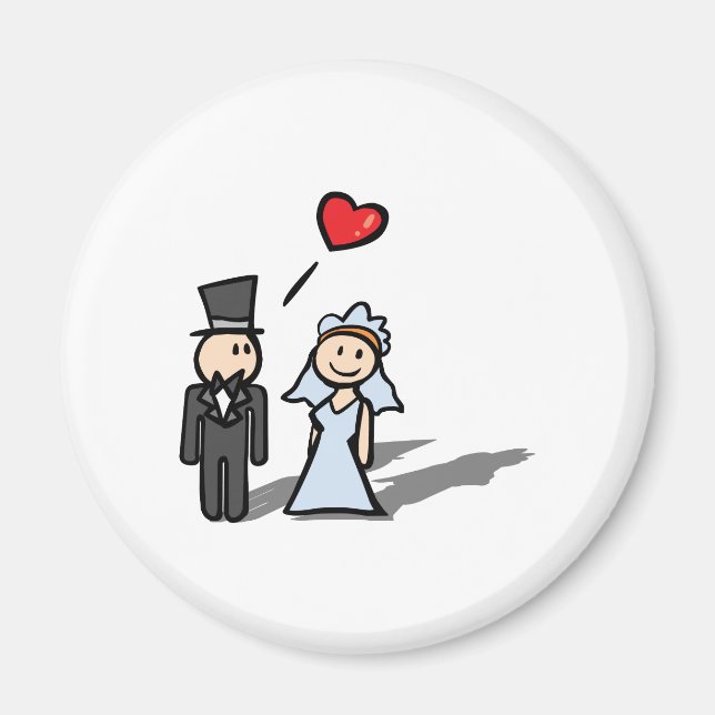 "Wedding Day" - Paar Design Magnet (Vorne)