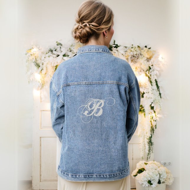 Wedding denim jackets, monogram denim jacket  (Créateur téléchargé)