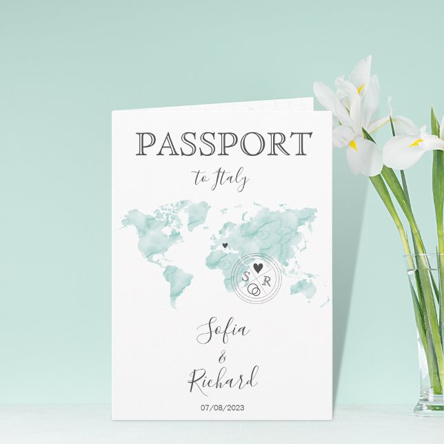 Wedding Destination Passport Gold Weltkarte Einladung (Von Creator hochgeladen)