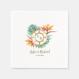 Wedding Destination Passport Kompass Vielen Dank Serviette