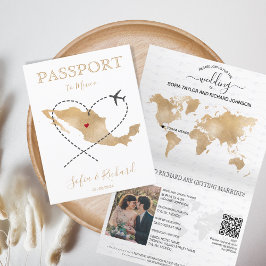 Wedding Destination Passport Mexiko Karte QR Code