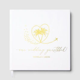 Wedding Destination Passport Palm Tree Vielen Dank Gästebuch