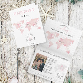 Wedding Destination Passport Rosa Marbella Einladung