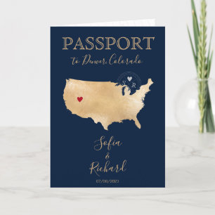 Wedding Destination Passport US Karte Colorado