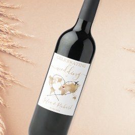 Wedding Destination Passport Weltkarte Italien Her Weinetikett