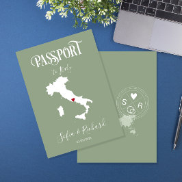 Wedding Destination Passport Weltkarte Italien Sei Einladung