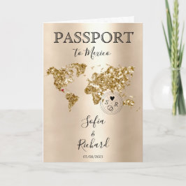 Wedding Destination Passport - Weltkarte Mexiko Einladung