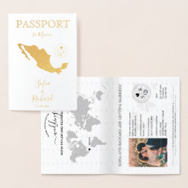 Wedding Destination Passport - Weltkarte Mexiko Folienkarte