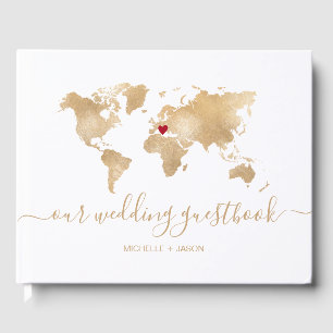 Wedding Destination Passport Weltkarte Vielen Dank Gästebuch