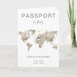 Wedding Destination Passport World Map Travel Inv Einladung