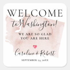 Wedding Destination Willkommensgast Gefallen Quadratischer Aufkleber