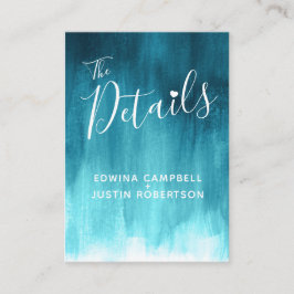 Wedding details teal blue green art enclosure card begleitkarte