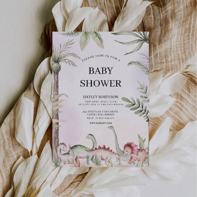 Wedding Dinosaur Babydusche Einladung (Wedding Dinosaur Baby Shower Invitation)