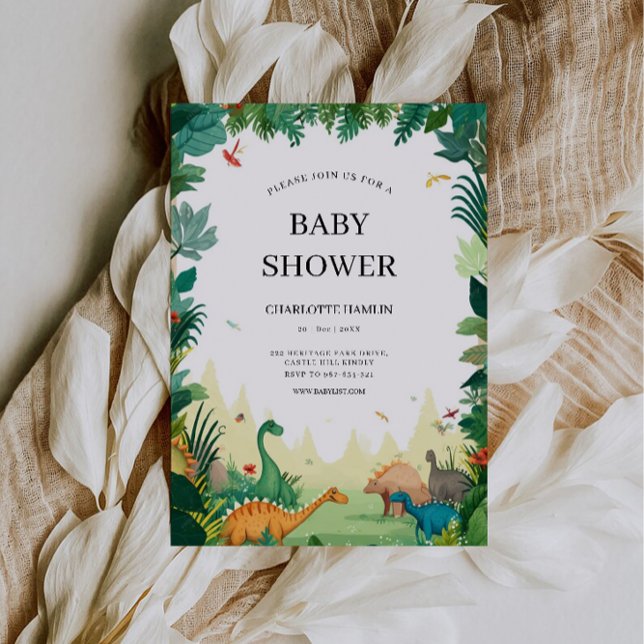 Wedding Dinosaur Babydusche Einladung (Wedding Dinosaur Baby Shower Invitation)