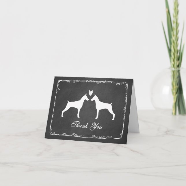 Wedding DobermannPinschers danken Ihnen zu Dankeskarte (Vorderseite)