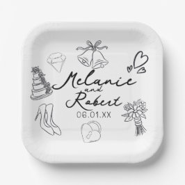 Wedding Doodle Save the Dates Wedding Anniversary  Pappteller