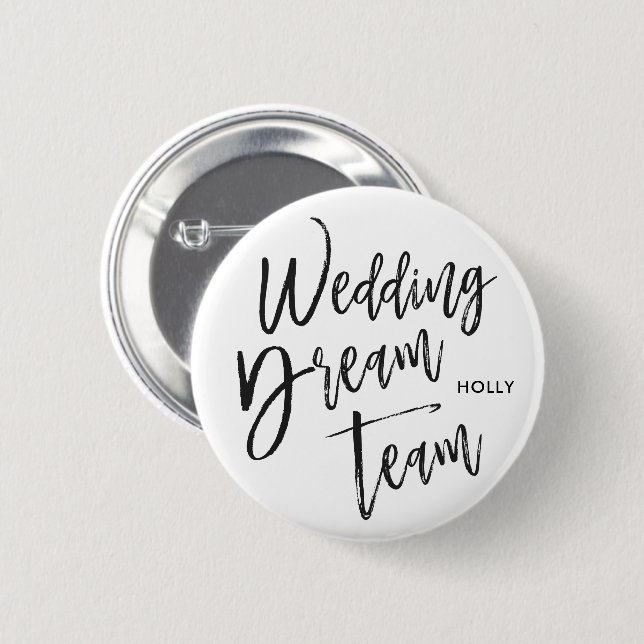 Wedding Dream Team | Script Black Button (Vorne & Hinten)