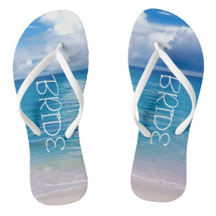 Wedding drehen Sie der Reinfall- Ozean Flip Flops