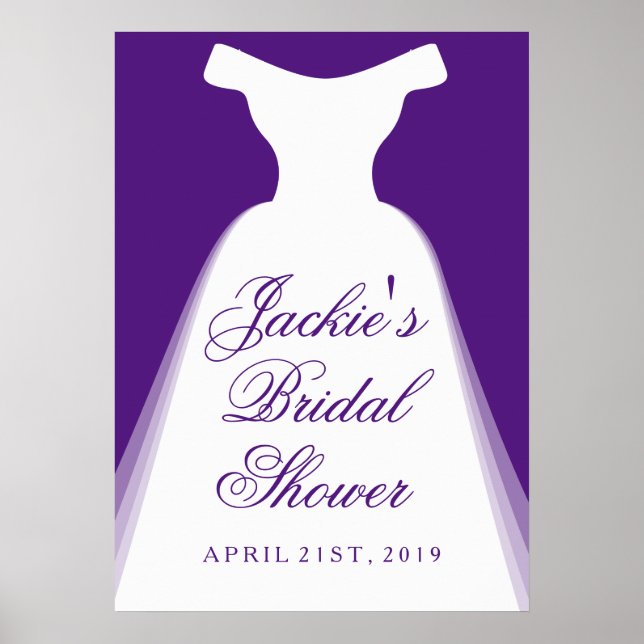 Wedding Dress Bridal Shower Poster (Vorne)
