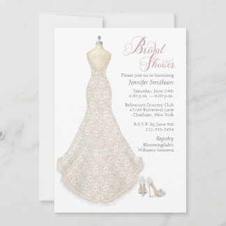 Wedding Dress with Shoes Bridal Shower Invitation Einladung