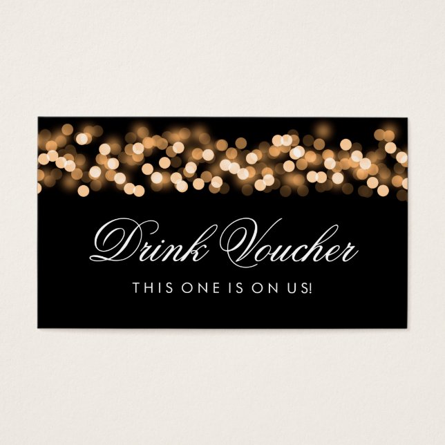 Wedding Drink Voucher Gold Hollywood Glam (Vorderseite)