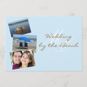 Wedding durch die Strand-kundenspezifische Einladung