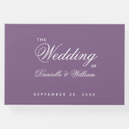 Wedding Dusty Lila Simple Calligraphy Script Gästebuch