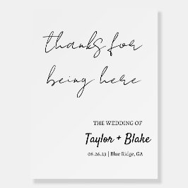 Wedding Easel | Danke, hier zu sein