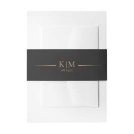 Wedding Ebony Gold Elegance Accent ID989 Einladungsbanderole