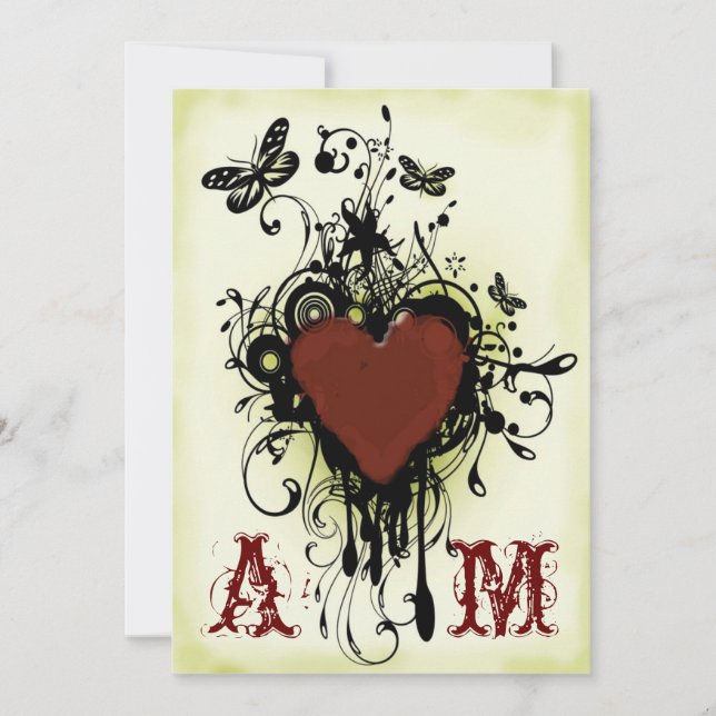 Wedding Einladung 2 der Vintagen (Vorderseite)