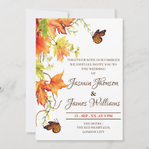 Wedding Einladung Autumn fflowers sample modern