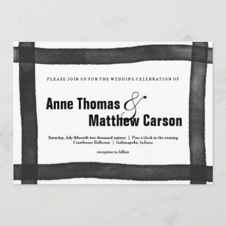 Wedding Einladung der Aquarell-Bürsten-Grenze|