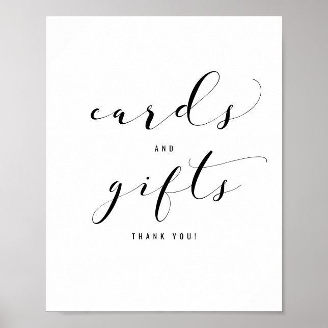 Wedding Elegant Calligraphy Cards & Gifts Sign Poster (Vorne)