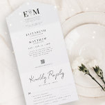Wedding Elegant Modern Simple Chic Foliage QR Code All In One Einladung<br><div class="desc">Composed of  cursive script and serif typography. These elements are modern,  simple,  and chic.

This is designed by White Paper Birch Co. exclusive for Zazzle.

Available here:
http://www.zazzle.com/store/whitepaperbirch</div>