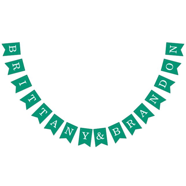 Wedding Emerald Green einfache Braut und Namen Wimpelkette (Alle)