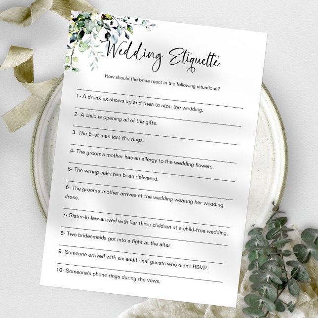 Wedding Etiquette Funny Brautparty Game Einladung (Von Creator hochgeladen)