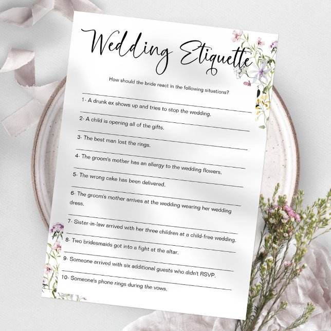 Wedding Etiquette Funny Brautparty Game Einladung (Von Creator hochgeladen)