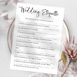 Wedding Etiquette Funny Brautparty Game Einladung<br><div class="desc">Wenn Sie nach einem Brautparty-Spiel suchen,  dann schauen Sie sich das "Wedding Etiquette Game" an! Dieses Spiel ist die perfekte Wahl für jede zukünftige Braut und wird sicherlich ein Hit unter den Gästen sein.</div>