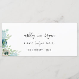 Wedding Find Your Table Dusty Blue Floral Card Programm