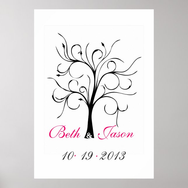 Wedding Finger Print Tree Poster (Vorne)