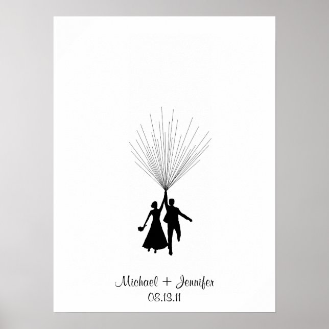 Wedding Fingerprint Balloon Gästebuch (Vorne)